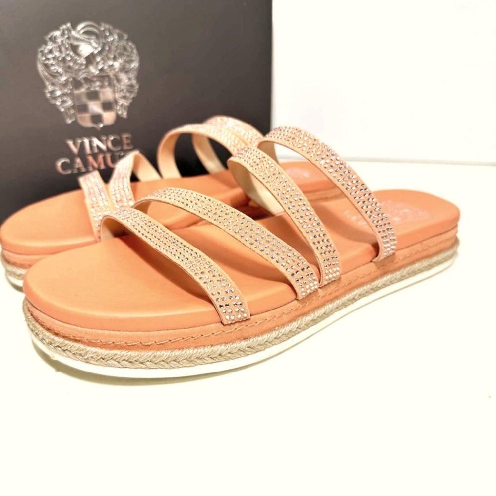 Vince camuto coral jewel strappy sandals sz 9W NWOB